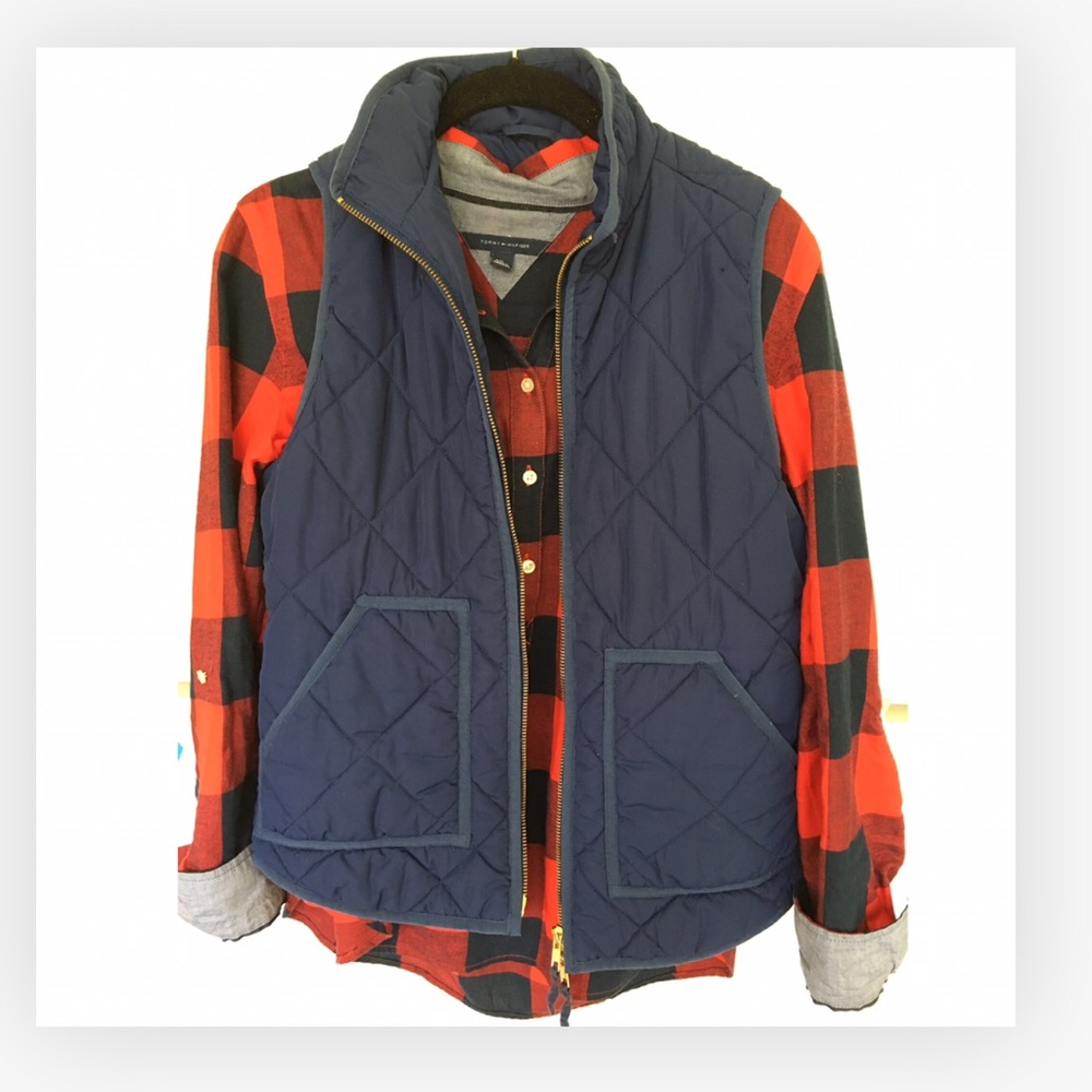 Tommy Hilfiger Paid Flannel Partial Button Up